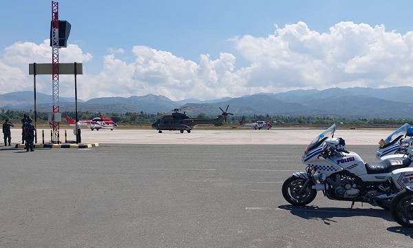 Resmikan KPN di Desa Talaga Donggala, Wapres dan Gubernur Sulteng Menggunakan Helikopter ke Lokasi Peresmian