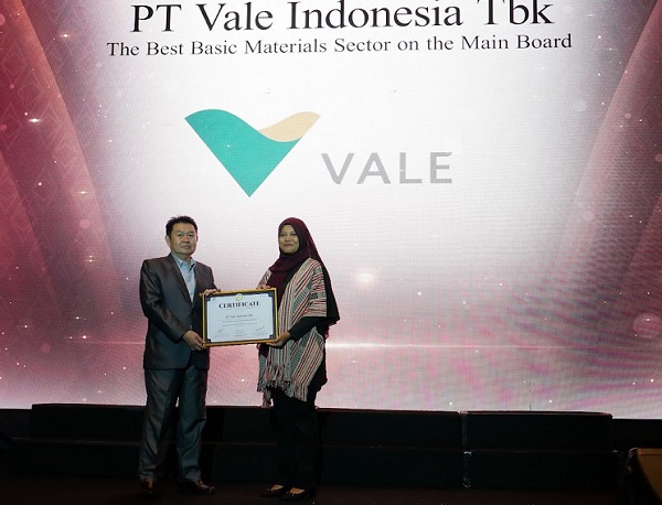 PT Vale Raih CSA Awards 2023 Kategori The Best Materials Sector on the Main Board