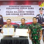 Polda Sulteng dan Kodam XIII Merdeka Teken Perjanjian Kerja Sama Amankan Pemilu 2024