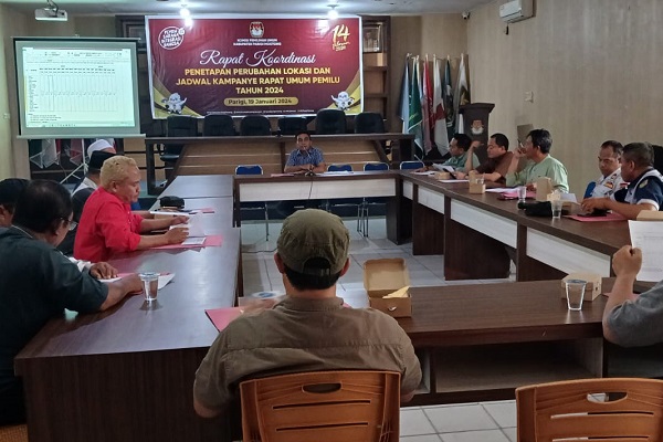 KPU Parimo Gelar Rakor Penetapan Lokasi dan Jadwal Kampanye Rapat Umum Pemilu 2024