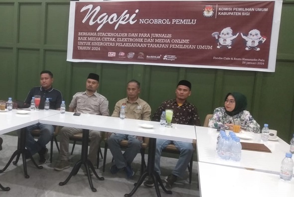 Wajah Baru Komisioner KPU Sigi Diperkenalkan di Ngopi Ngobrol Pemilu