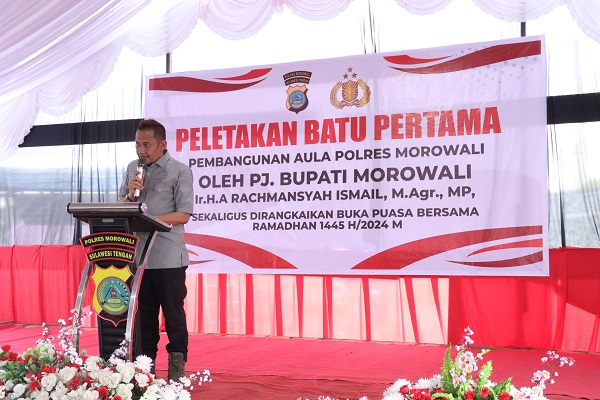 Pembangunan Aula Polres Morowali Dimulai, Begini Pesan Pj Bupati Rachmansyah Ismail