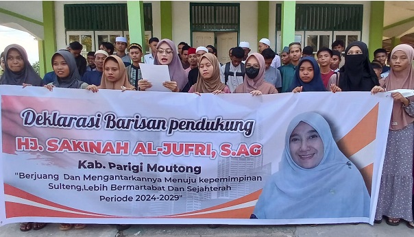Sembilan Organisasi di Parimo Deklarasi Dukung Sakinah Aljufri Maju Pilgub Sulteng 2024
