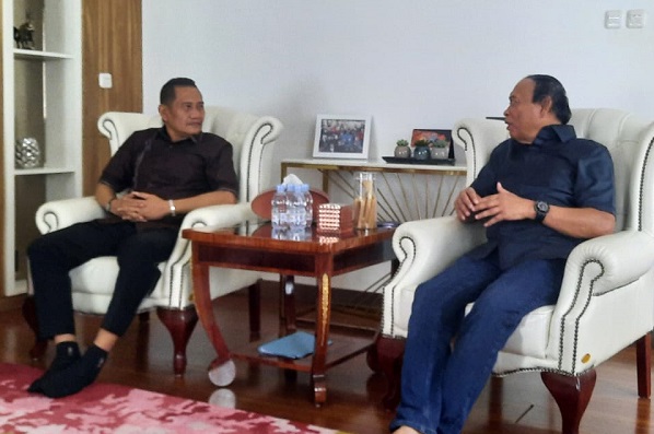 Silaturahmi ke Tokoh Golkar Muhidin Said, Rachmansyah Ismail Minta Restu Maju Pilbup Morowali