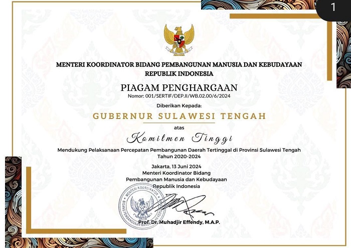 Dua Hari Jelang Tepat 3 Tahun Rusdy Mastura Memimpin, Tak Ada Lagi Desa Sangat Miskin di Sulteng