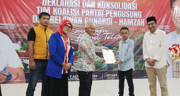 Gunardi - Hamzah Deklarasi Maju Pilkada Tolitoli 2024, Gedung Tempat Pelaksanaan Dipadati Warga