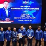 Hidayat – Andi Nur B Lamakarate Resmi Diusung Partai Demokrat di Pilkada Kota Palu 2024