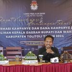 KPU Tolitoli Sosialisasikan Sikadeka kepada LO Bapaslon Kada 