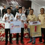 Paslon Jeff-Ruben Hadir Tepat Waktu di Penetapan Nomor Urut Paslon Kada Morut