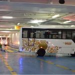 Puluhan Mobil Bus Trans Palu Tiba di Pelabuhan Donggala