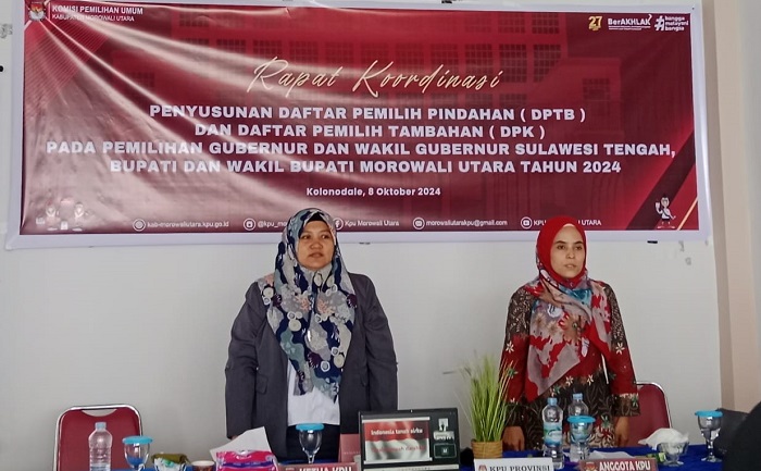 KPU Morut Rakor Soal Warga Pindah Memilih pada Pilkada Serentak 2024