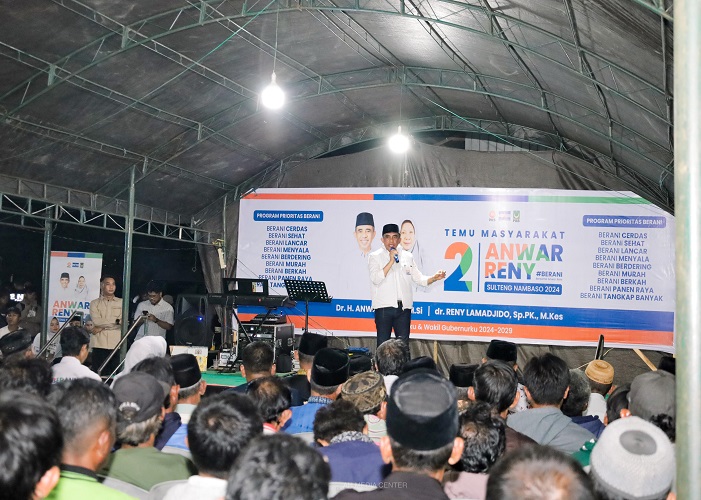 Kampanye di Tinombo Parimo, Anwar Hafid Siap Prioritaskan Pembangunan Infrastruktur Jalan Menuju Desa Gigianang