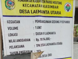 Pembangunan Gedung Posyandu Desa Laemanta Utara Parimo Diduga Mangkrak
