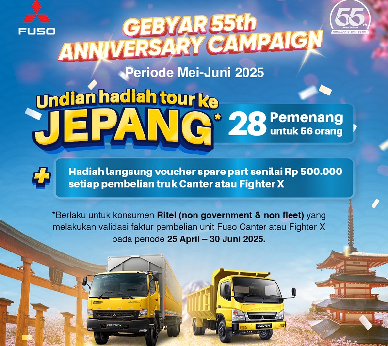 Perayaan 55 Tahun, Mitsubishi FUSO Gelar Undian Berhadiah dan Promo Spesial