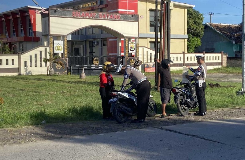 Sat Lantas- Dispenda Lampung Selatan Sosialisasikan Pemutihan Pajak Kendaraan