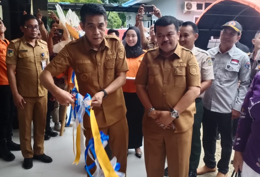 Bupati Erwin Burase Resmikan Gedung Pusdalops Penanggulangan Bencana BPBD Parimo
