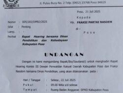 Komisi III dan Fraksi Nasdem DPRD Gelar RDP Pembagian PIP yang Ditolak Sekdis Dikbud Poso