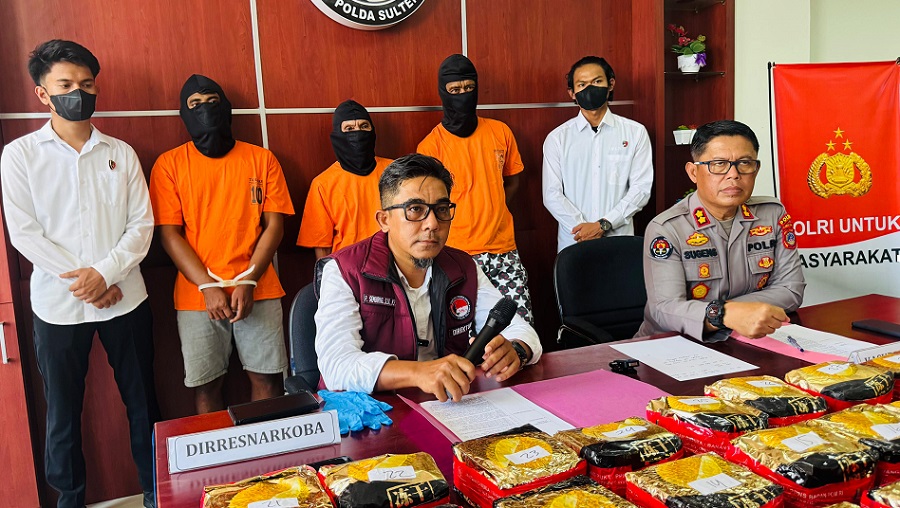 Tiga Kurir Lintas Negara Dibekuk pada Penyelundupan Sabu 30 Kilogram Melalui Pesisir Tolitoli