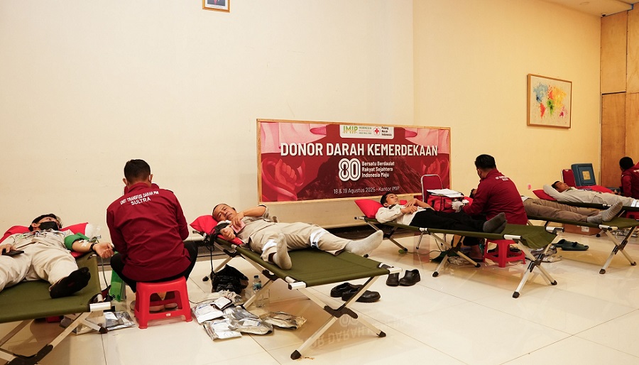 Aksi Kemanusiaan Meriahkan HUT Ke-80 RI, IMIP Gelar Donor Darah Libatkan Seluruh Karyawan