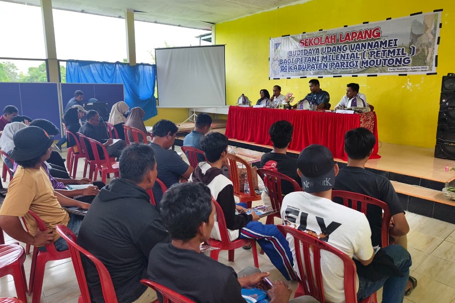 DKP Sulteng Gelar Sekolah Lapang Budidaya Udang Vaname di Parigi Moutong