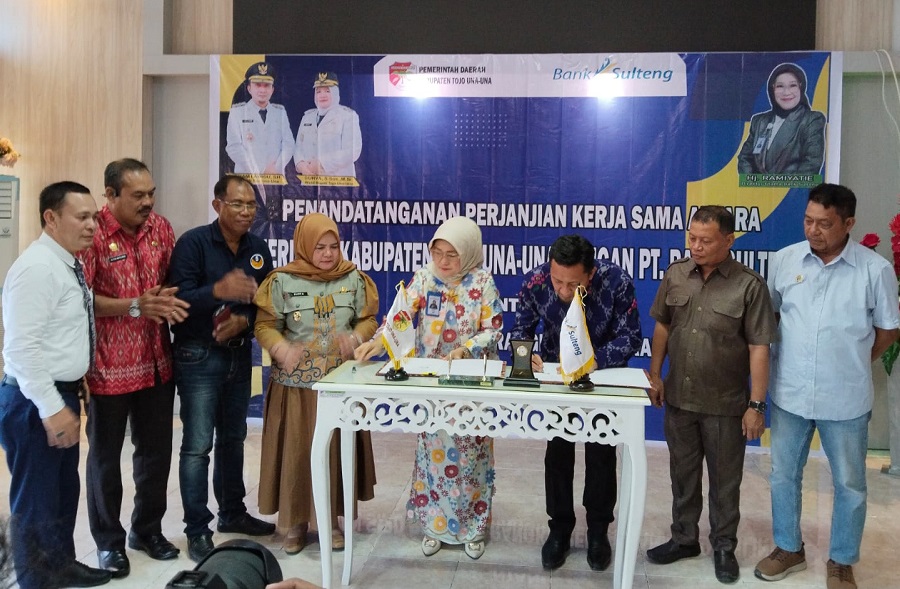 Pemkab Touna - Bank Sulteng Teken PKS Penggunaan SIPD RI untuk Pencairan SP2D Online