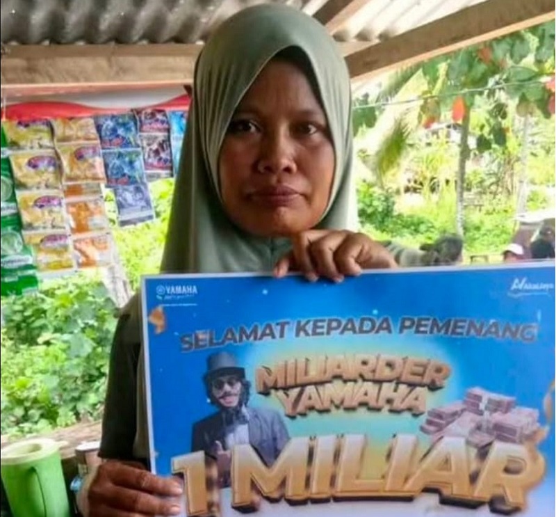 Sartina Warga Poso Pemenang Undian Miliarder Yamaha Rp1 Miliar Terima Hadiah di Jakarta
