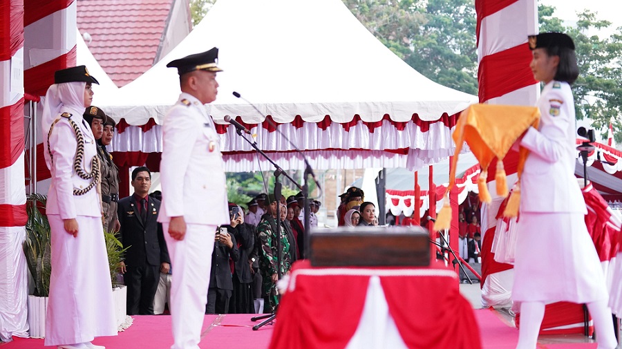 Wali Kota Hadianto Pimpin Upacara Penurunan Bendera HUT Ke-80 RI di Kota Palu
