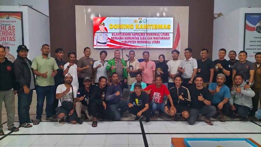 Komunitas Ojek Geruduk Polres Morowali Utara, Ikut Meriahkan Domino Kamtibmas