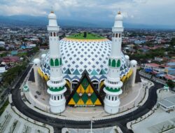 Mulai Nampak Megah, Pembangunan Masjid Raya Baitul Khairaat Palu Capai 98 Persen