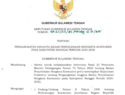 SK Gubernur Sulteng Disinyalir Tabrak Permendag, Ada Pengurus Golkar Jadi Anggota BPSK Banggai