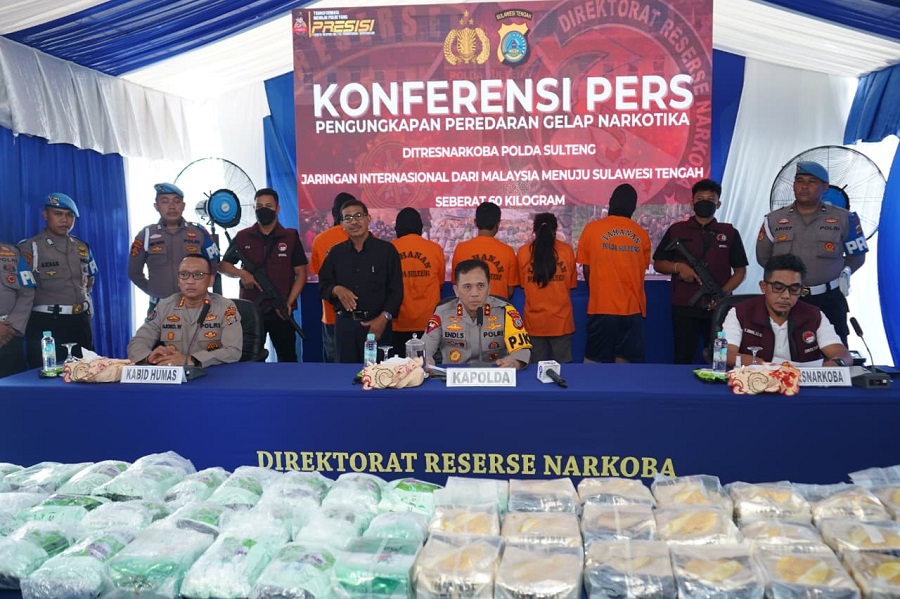 60 Kg Sabu Diamankan Polda Sulawesi Tengah pada Operasi Besar di Donggala