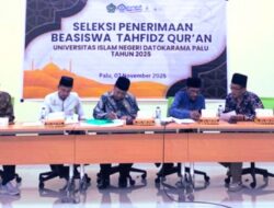 Delapan Calon Penerima Beasiswa Tahfidz di UIN Datokarama Tes Hafalan