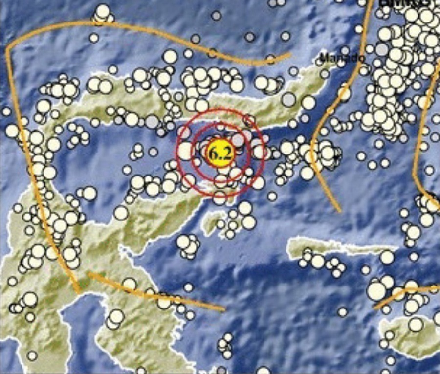 Gempa Mengguncang Bone Bolango, Gorontalo, Magnitudo 6,2, Getaran Terasa di Banggai Laut