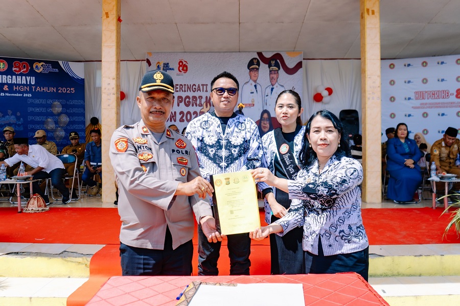 PGRI Morowali Utara - Polres Teken MoU Perlindungan Hukum Guru