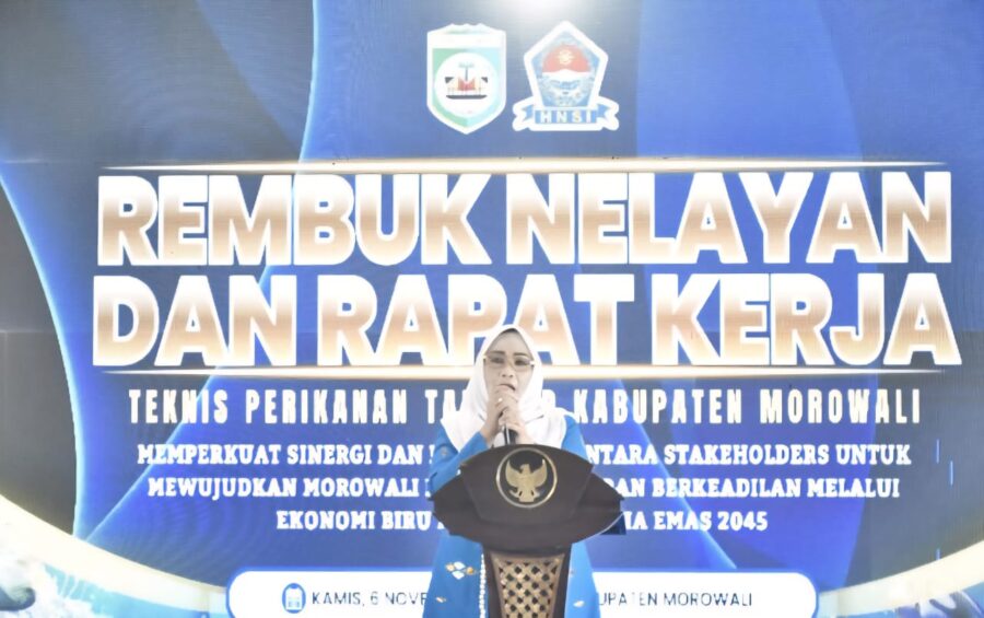 rembuk nelayan morowali dan rakernis perikanan tangkap resmi dibuka wabup-iriane