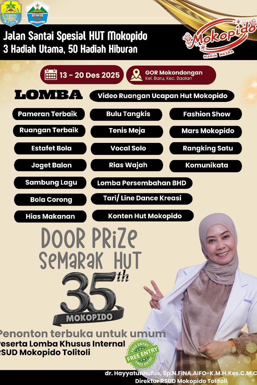 RSUD Mokopido Tolitoli Siapkan Puluhan Hadiah Hiburan di Perayaan HUT Ke-35