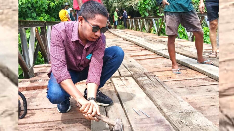 hadiri gotong royong jembatan polo morowali asfar panggilan jiwa