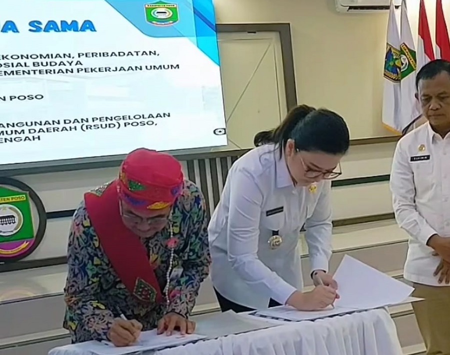 Bupati Poso dan Kemen PUPR Teken Perjanjian Kerja Sama Pembangunan RSUD Baru Rp199 M