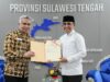 Gubernur Sulteng Terima Sertifikat Tanah Aset Pemda dari Kanwil BPN