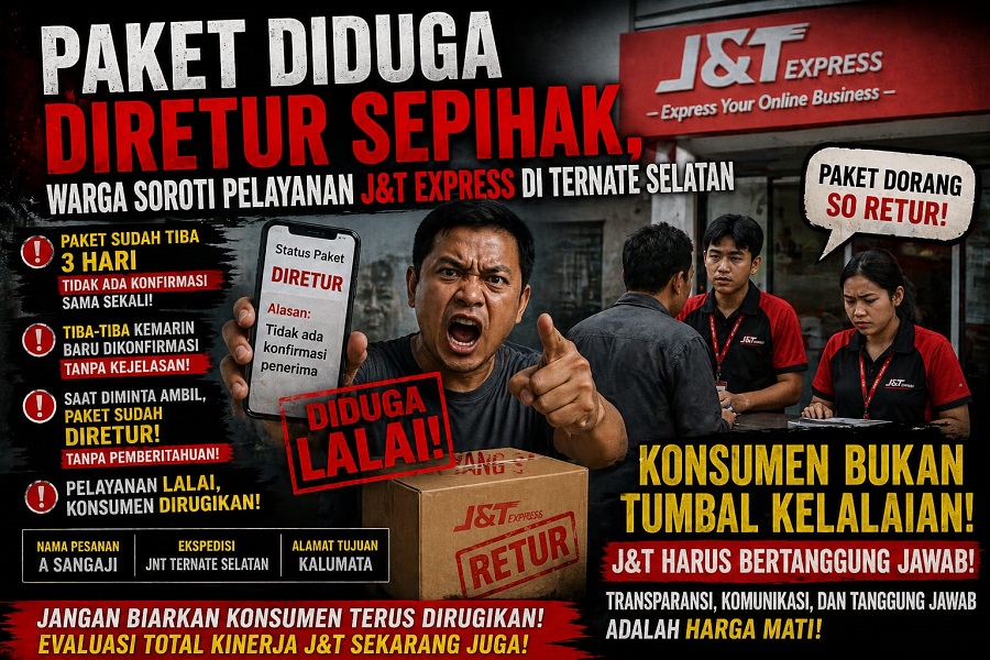 Warga Soroti Pelayanan J&T Express di Ternate Selatan, Paket Diduga Dikembalikan Sepihak