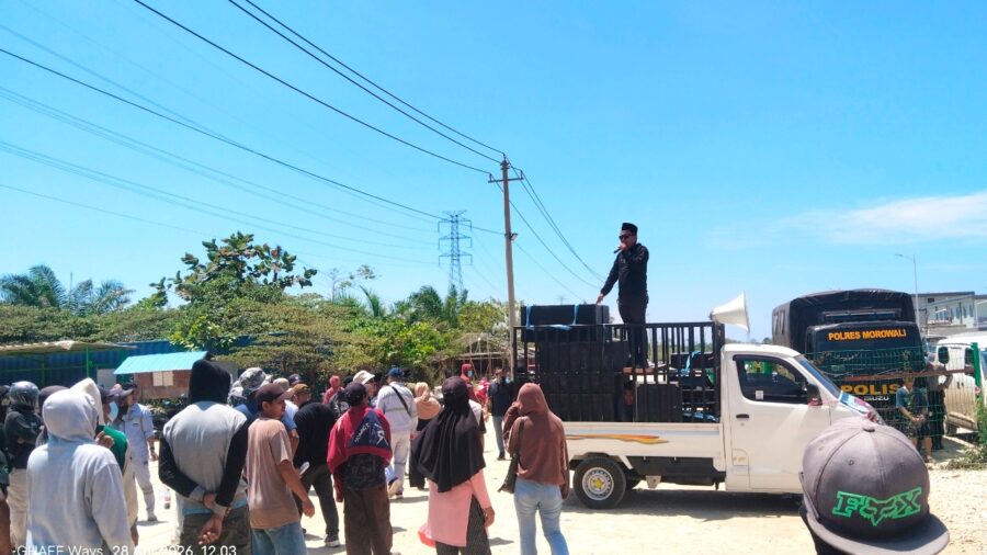 aksi amki di btiig morowali tolak uji publik amdal perusahaan minta waktu tiga hari