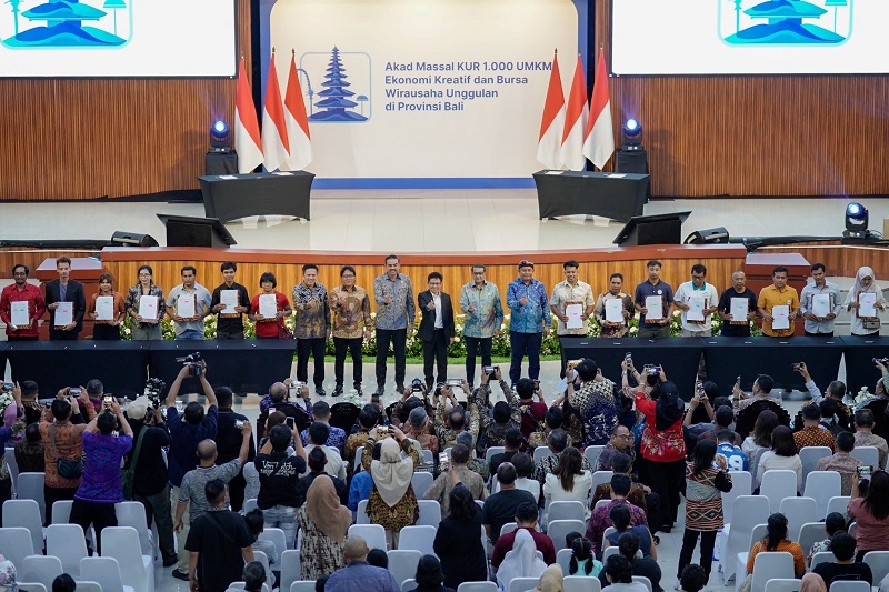 Akad Massal KUR 1.000 UMKM di Bali, Kolaborasi BRI - Pemerintah Dorong Penguatan Ekonomi Kreatif