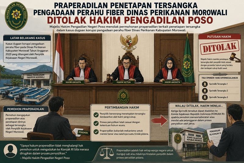 Praperadilan Perkara Fiber Morowali Ditolak, 3 Sprindik Bisa Diadukan ke Komjak