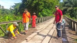 Benahi Jembatan Kayu Polo Morowali, Kades Harapan Jaya: Sambil Menunggu Proyek Daerah