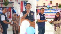kades harapan jaya berikan santunan siswa juara umum dan bantuan untuk sdn beringin jaya