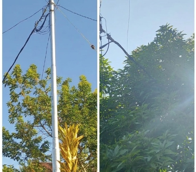 Kabel Bantuan Untuk Warga Malangga Hilang di Tiang Listrik Diduga Diambil Kontraktor
