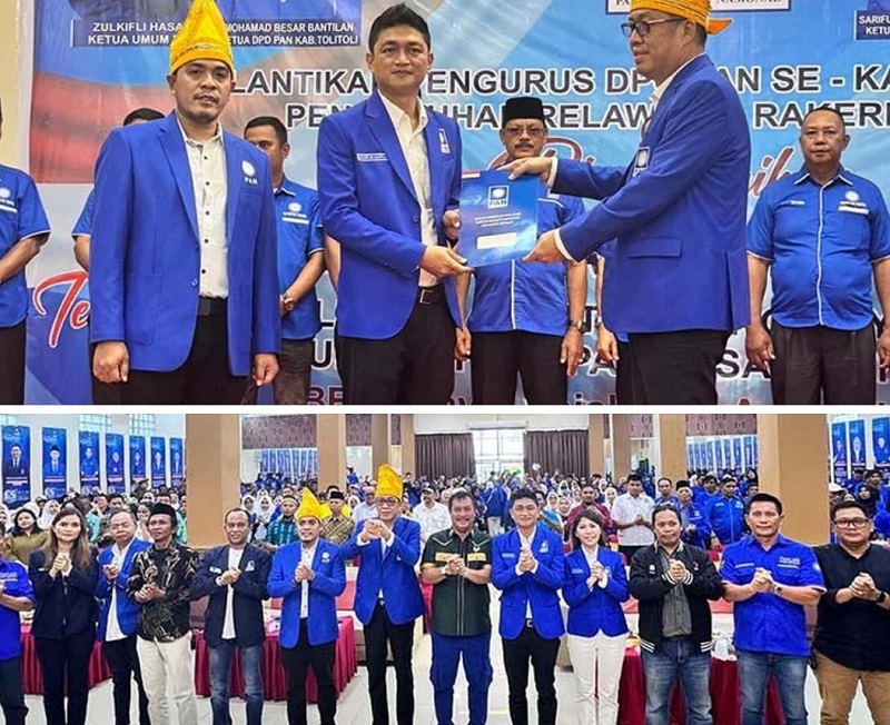 PAN Tolitoli Lantik 10 DPC dan Kukuhkan 350 Relawan, Rangkaian HUT Disemarakkan Bakti Sosial