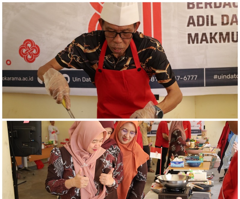 Para Pejabat UIN Datokarama Adu Skill Memasak Nasi Goreng Merdeka