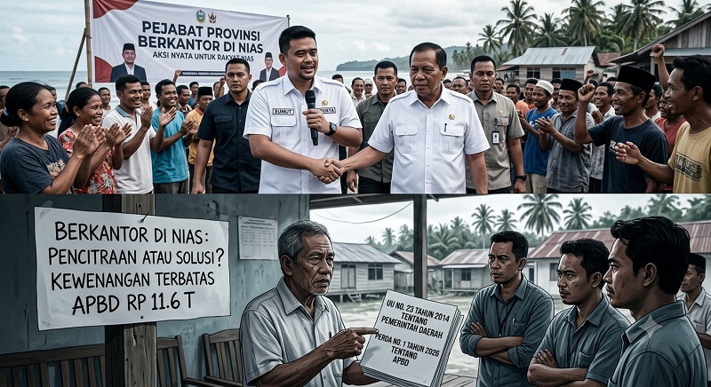 Stop Pencitraan! Tidak Ada Urgensi Bobby- Surya Berkantor di Nias